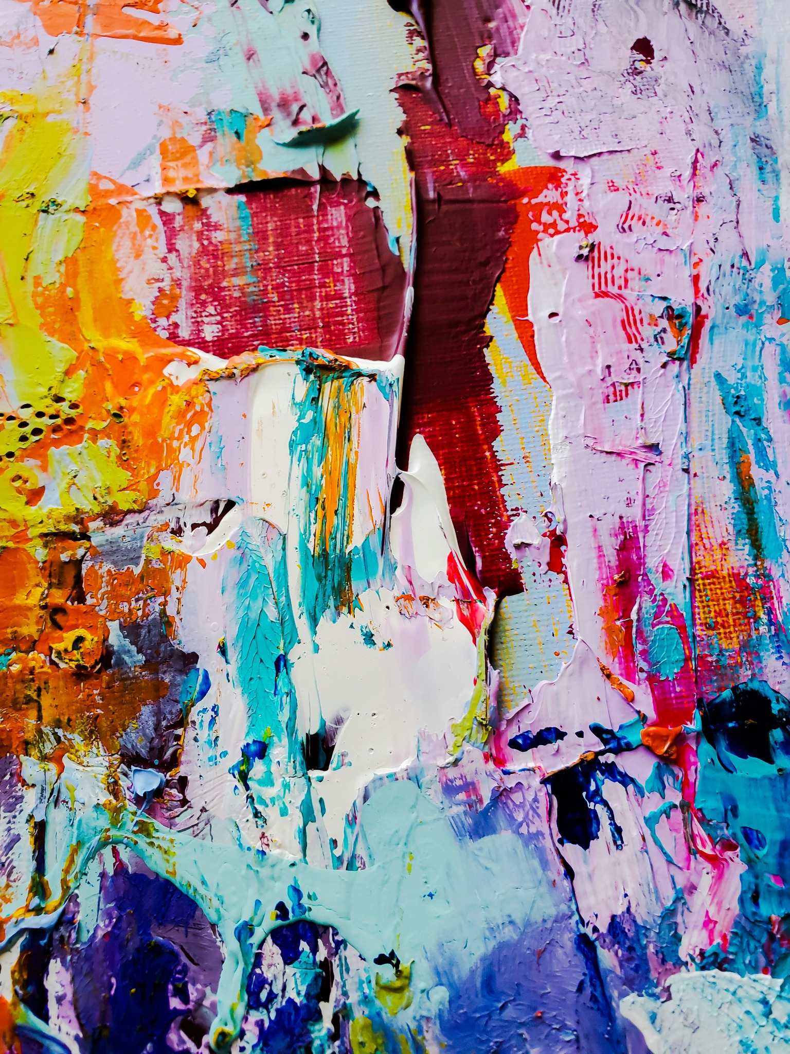 Impasto colour paint